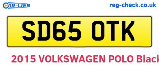 SD65OTK are the vehicle registration plates.
