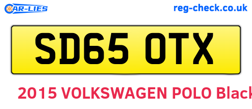 SD65OTX are the vehicle registration plates.