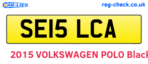 SE15LCA are the vehicle registration plates.