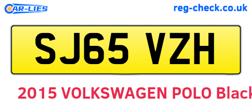SJ65VZH are the vehicle registration plates.