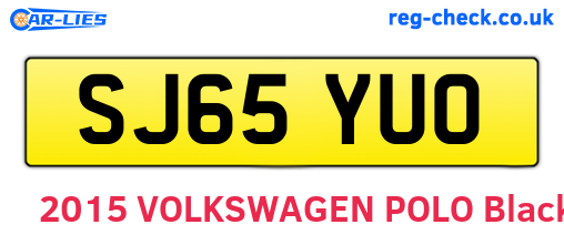 SJ65YUO are the vehicle registration plates.