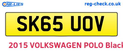 SK65UOV are the vehicle registration plates.