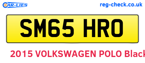 SM65HRO are the vehicle registration plates.