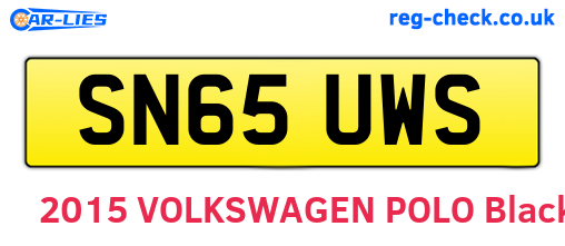 SN65UWS are the vehicle registration plates.