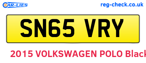 SN65VRY are the vehicle registration plates.