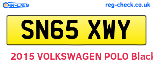 SN65XWY are the vehicle registration plates.
