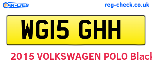 WG15GHH are the vehicle registration plates.
