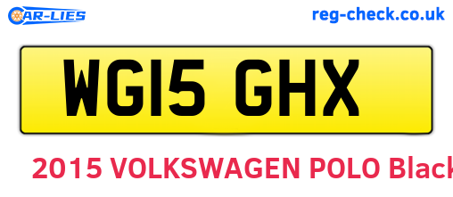 WG15GHX are the vehicle registration plates.