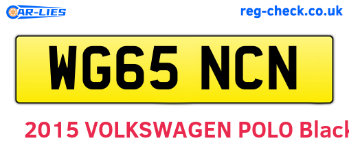 WG65NCN are the vehicle registration plates.