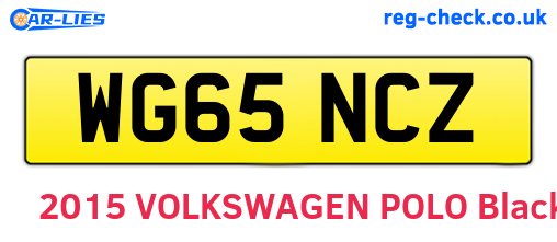 WG65NCZ are the vehicle registration plates.