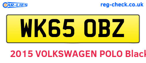 WK65OBZ are the vehicle registration plates.