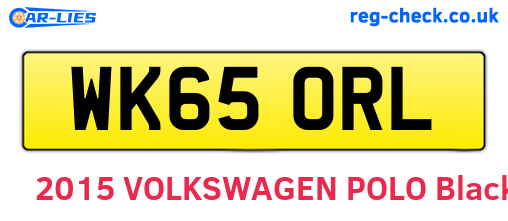 WK65ORL are the vehicle registration plates.