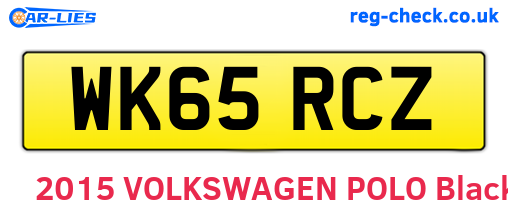 WK65RCZ are the vehicle registration plates.