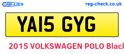 YA15GYG are the vehicle registration plates.