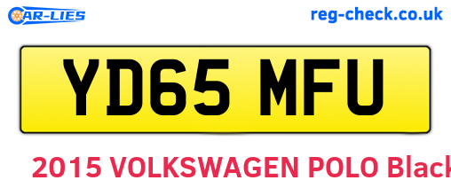 YD65MFU are the vehicle registration plates.