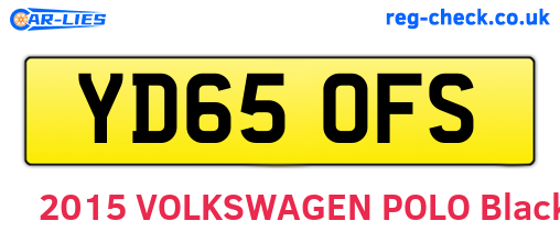 YD65OFS are the vehicle registration plates.