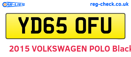 YD65OFU are the vehicle registration plates.