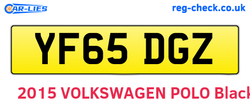 YF65DGZ are the vehicle registration plates.