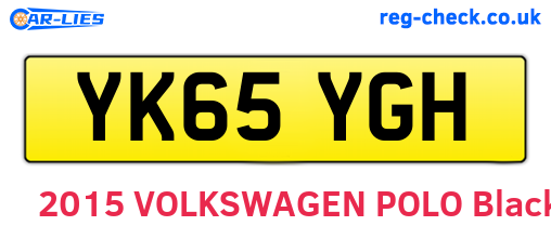 YK65YGH are the vehicle registration plates.