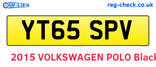 YT65SPV are the vehicle registration plates.
