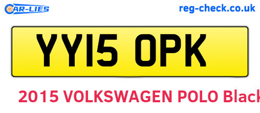 YY15OPK are the vehicle registration plates.