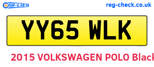 YY65WLK are the vehicle registration plates.