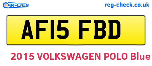 AF15FBD are the vehicle registration plates.