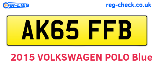 AK65FFB are the vehicle registration plates.