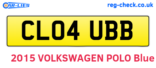 CL04UBB are the vehicle registration plates.