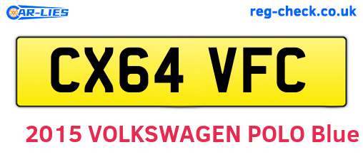 CX64VFC are the vehicle registration plates.