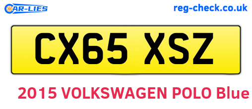 CX65XSZ are the vehicle registration plates.
