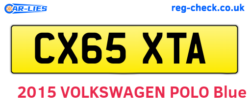 CX65XTA are the vehicle registration plates.