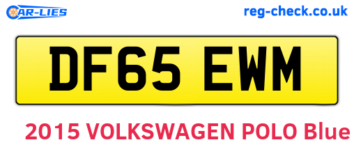 DF65EWM are the vehicle registration plates.