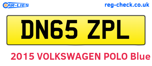 DN65ZPL are the vehicle registration plates.