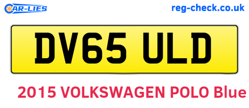 DV65ULD are the vehicle registration plates.