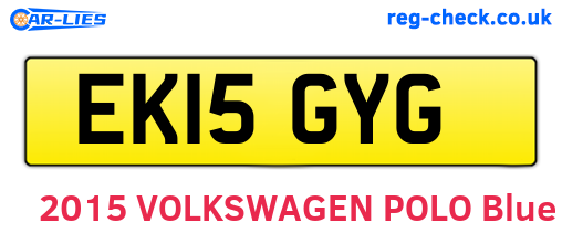 EK15GYG are the vehicle registration plates.