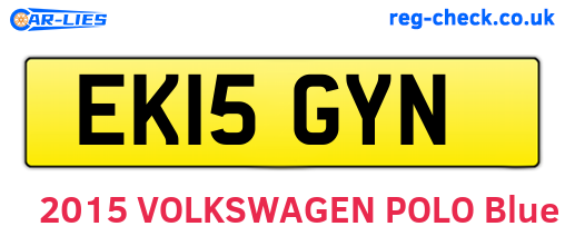 EK15GYN are the vehicle registration plates.