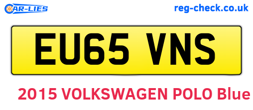 EU65VNS are the vehicle registration plates.