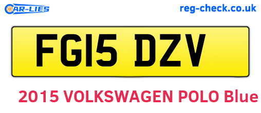 FG15DZV are the vehicle registration plates.