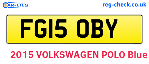 FG15OBY are the vehicle registration plates.