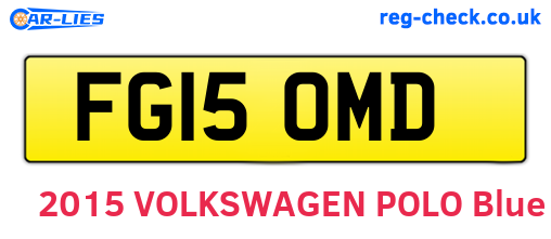 FG15OMD are the vehicle registration plates.