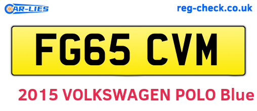 FG65CVM are the vehicle registration plates.