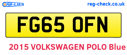FG65OFN are the vehicle registration plates.