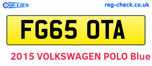 FG65OTA are the vehicle registration plates.