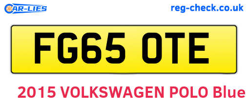 FG65OTE are the vehicle registration plates.