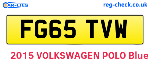 FG65TVW are the vehicle registration plates.