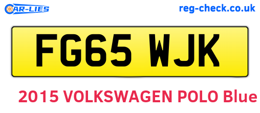 FG65WJK are the vehicle registration plates.