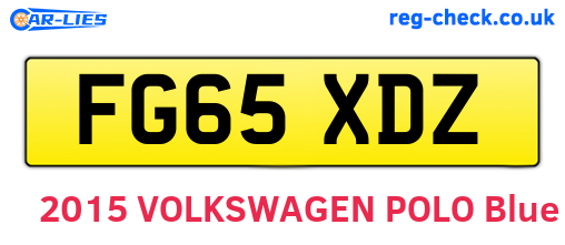 FG65XDZ are the vehicle registration plates.