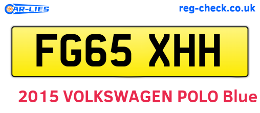 FG65XHH are the vehicle registration plates.