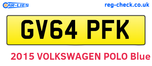 GV64PFK are the vehicle registration plates.